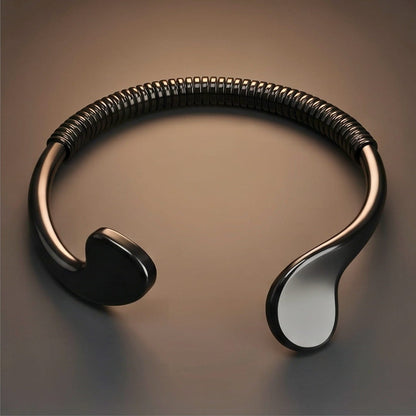 THE MEN THING Steel Bracelets DARK FANG - Pure Titanium Steel Open Bangle Bracelet for Men & Boys (Adjustable)
