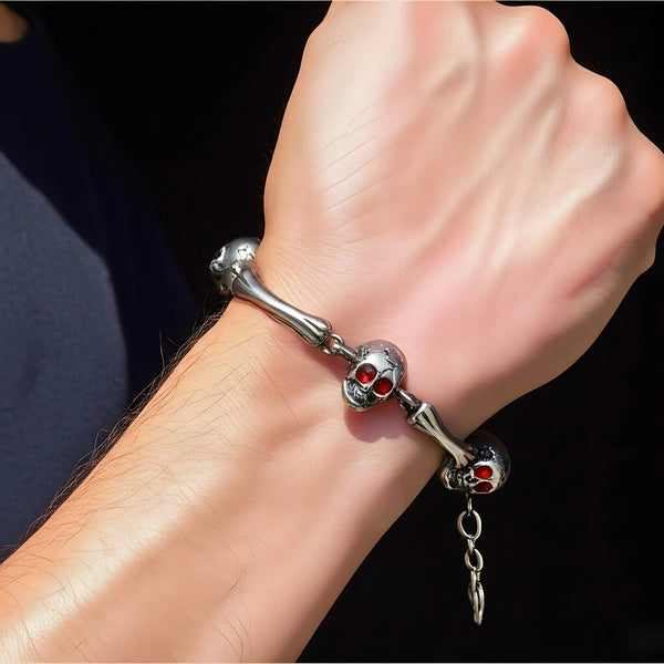 DARKCOIL SKULL - Pure Stainless Steel Bracelet with Lobster Clasp for Men & Boy (8inch)