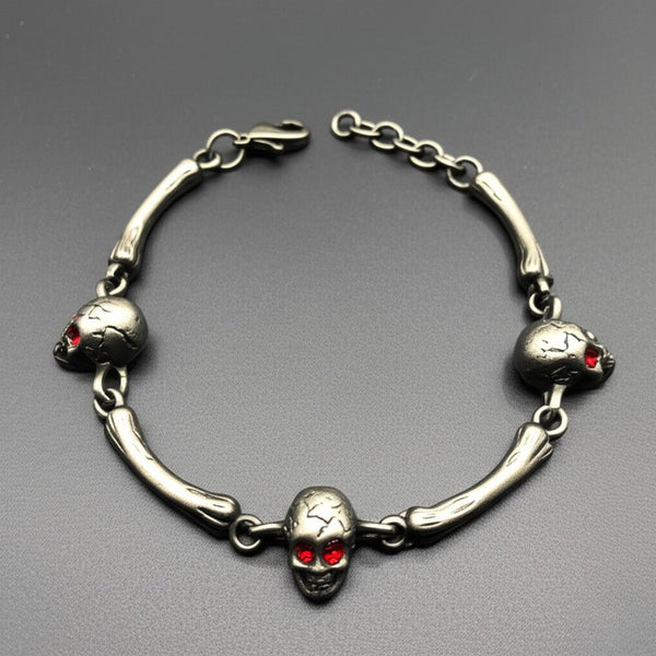 DARKCOIL SKULL - Pure Stainless Steel Bracelet with Lobster Clasp for Men & Boy (8inch)