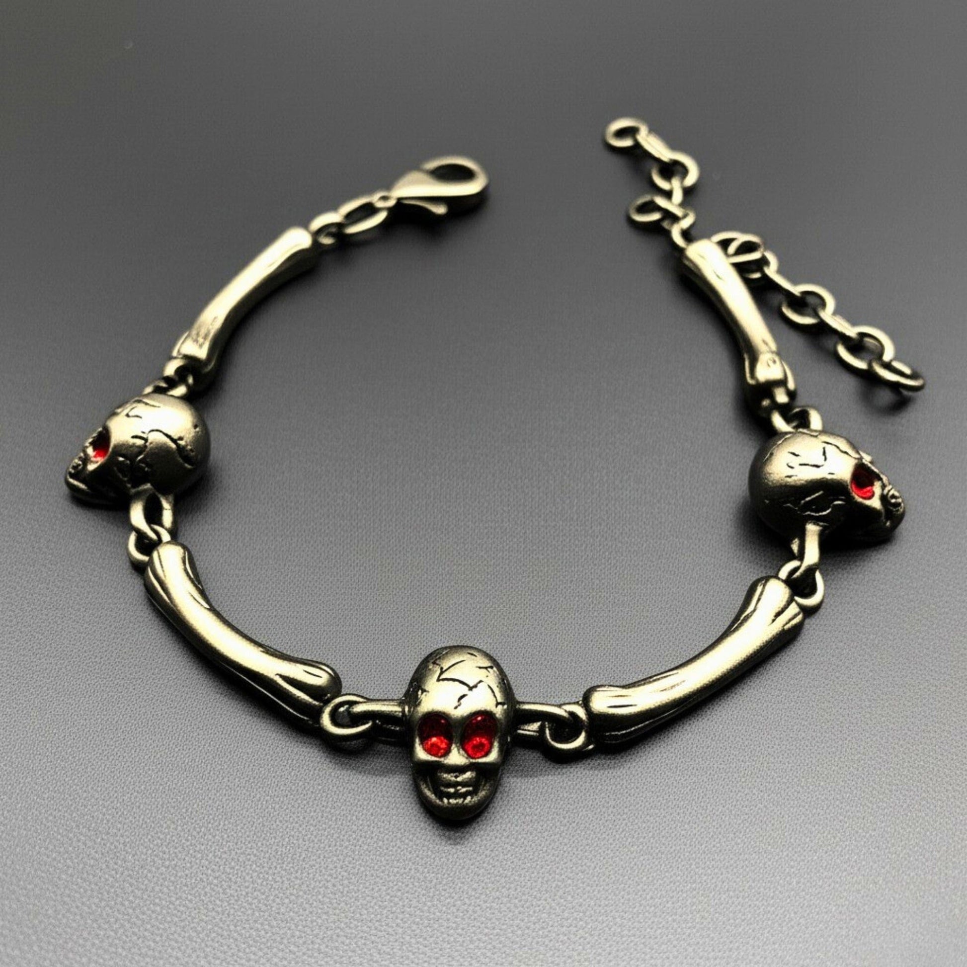 THE MEN THING Steel Bracelets DARKCOIL SKULL - Pure Stainless Steel Bracelet with C Hook Clasps for Men & Boy (8 inch)