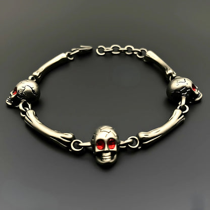 THE MEN THING Steel Bracelets DARKCOIL SKULL - Pure Stainless Steel Bracelet with C Hook Clasps for Men & Boy (8 inch)