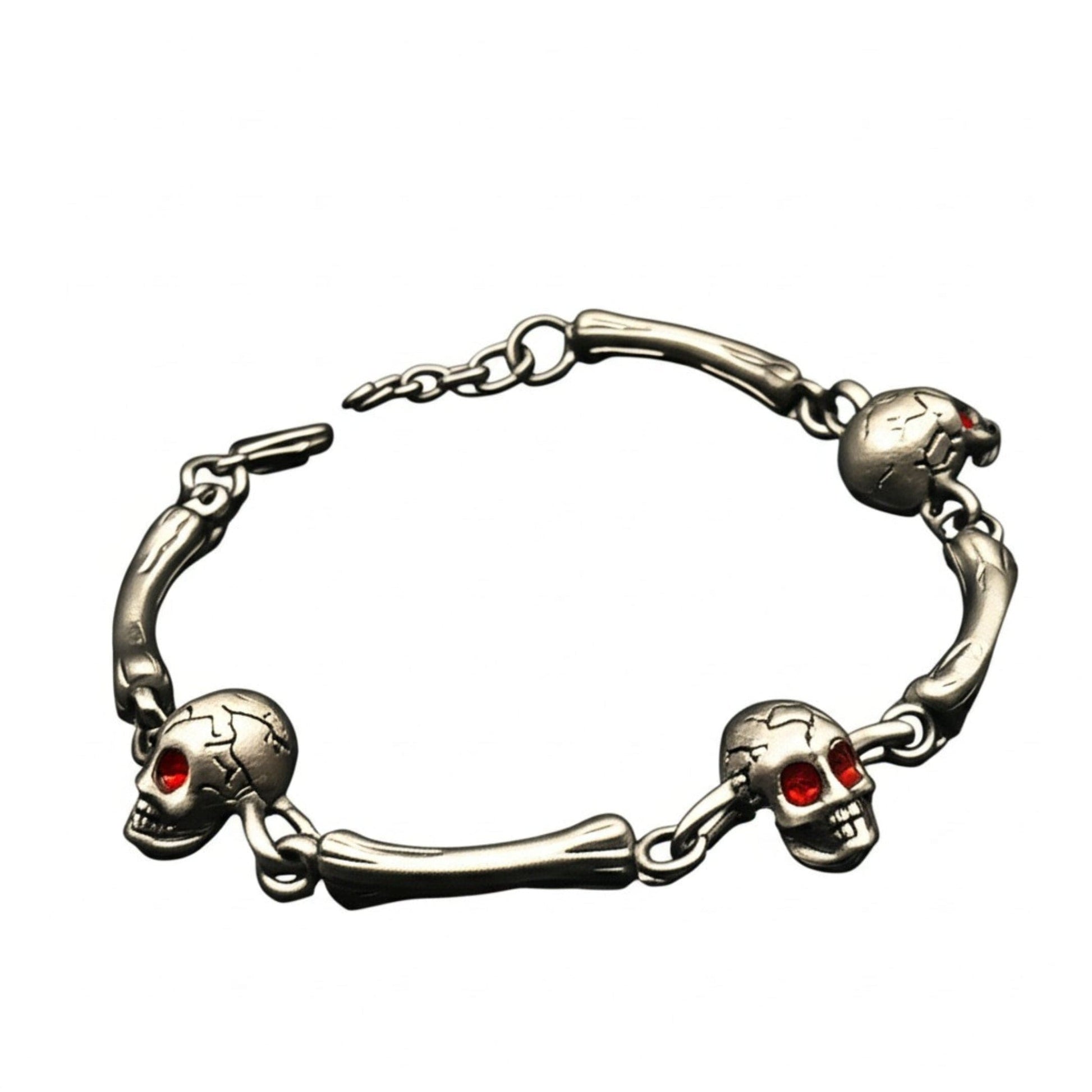 THE MEN THING Steel Bracelets DARKCOIL SKULL - Pure Stainless Steel Bracelet with C Hook Clasps for Men & Boy (8 inch)