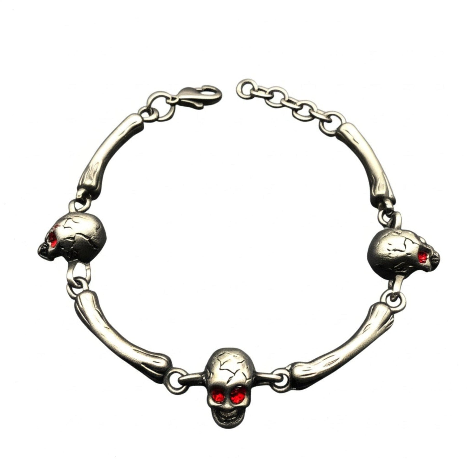 THE MEN THING Steel Bracelets DARKCOIL SKULL - Pure Stainless Steel Bracelet with C Hook Clasps for Men & Boy (8 inch)