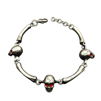 THE MEN THING Steel Bracelets DARKCOIL SKULL - Pure Stainless Steel Bracelet with C Hook Clasps for Men & Boy (8 inch)