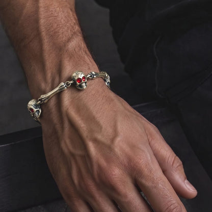 THE MEN THING Steel Bracelets DARKCOIL SKULL - Pure Stainless Steel Bracelet with Lobster Clasp for Men & Boy (8inch)
