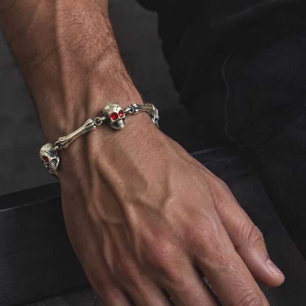 DARKCOIL SKULL - Pure Stainless Steel Bracelet with Lobster Clasp for Men & Boy (8inch)