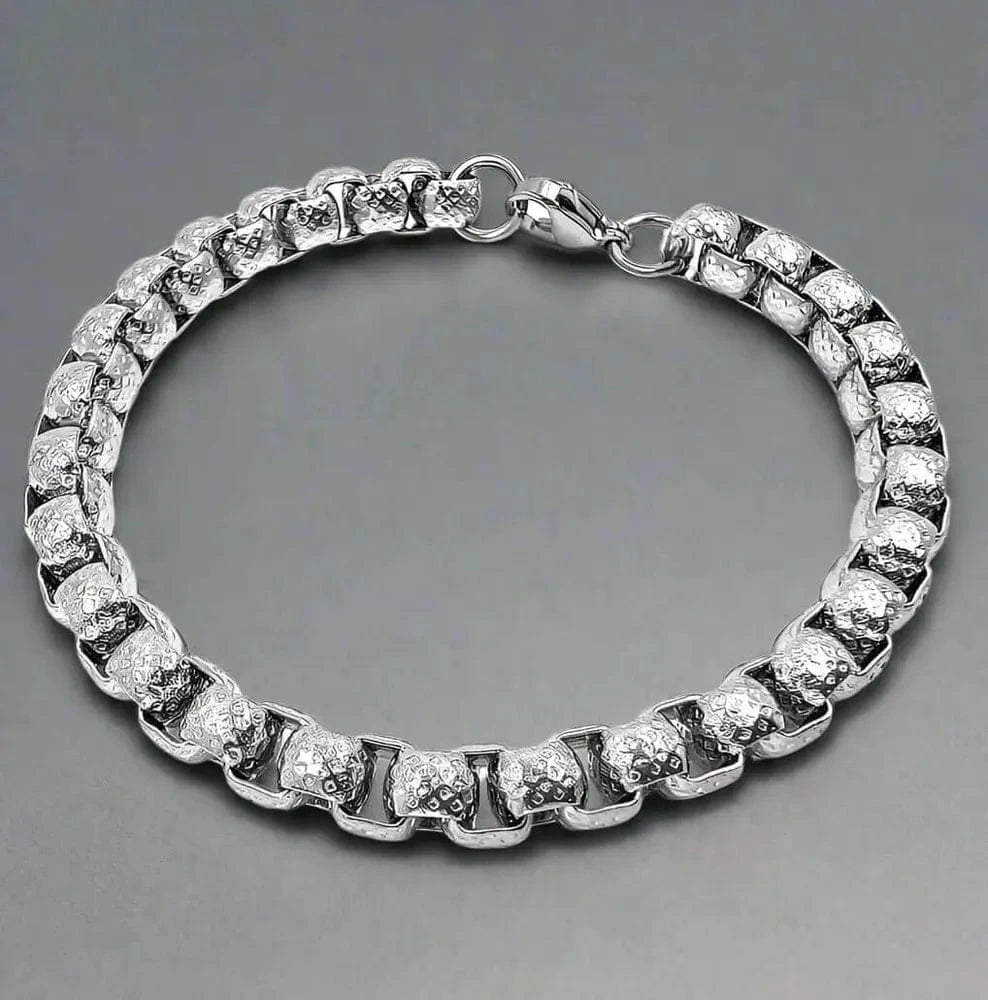 THE MEN THING Steel Bracelets DOMINEERING - Stainless Steel Bracelet, European trending Style  for Men & Boy (7mm - 7-8-9 inch)