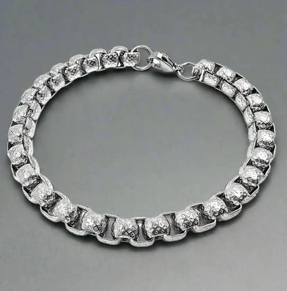 THE MEN THING Steel Bracelets DOMINEERING - Stainless Steel Bracelet, European trending Style  for Men & Boy (7mm - 7-8-9 inch)