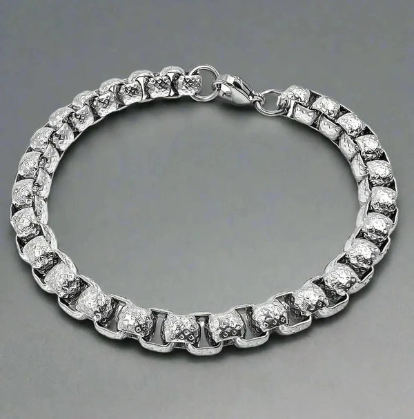 డొమినరింగ్ - స్టెయిన్‌లెస్ స్టీల్ బ్రాస్‌లెట్, పురుషులు & అబ్బాయిల కోసం యూరోపియన్ ట్రెండింగ్ స్టైల్ (7 మిమీ - 7-8-9 అంగుళాలు)