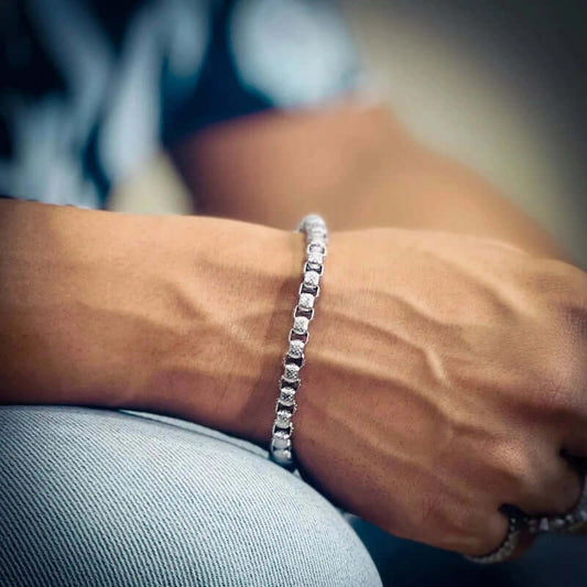 THE MEN THING Steel Bracelets DOMINEERING - Stainless Steel Bracelet, European trending Style for Men & Boy (7mm - 7-8-9 inch)