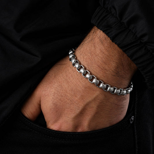 THE MEN THING Steel Bracelets DOMINEERING - Stainless Steel Bracelet, European trending Style  for Men & Boy (7mm - 7-8-9 inch)
