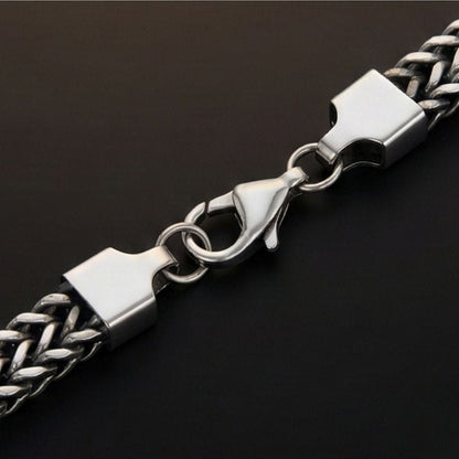 THE MEN THING Steel Bracelets DOUBLE IRON LINK - 12mm Pure Titanium Steel Bracelet for Men & Boy (9 inch)