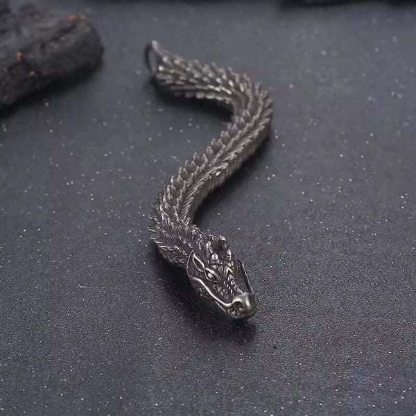 DRAKE - 14mm Pure Titanium Steel Bracelet, Bracelet with hook buckle for Men & Boy (8inch)