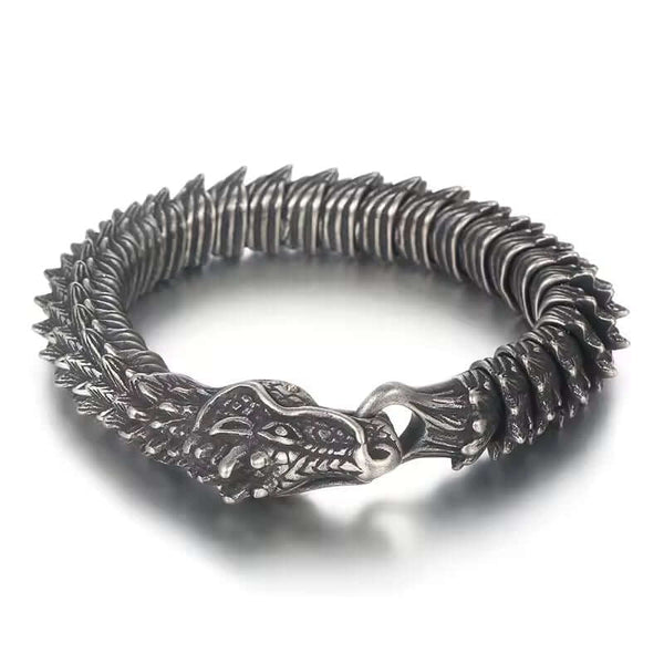 DRAKE - 14mm Pure Titanium Steel Bracelet, Bracelet with hook buckle for Men & Boy (8inch)