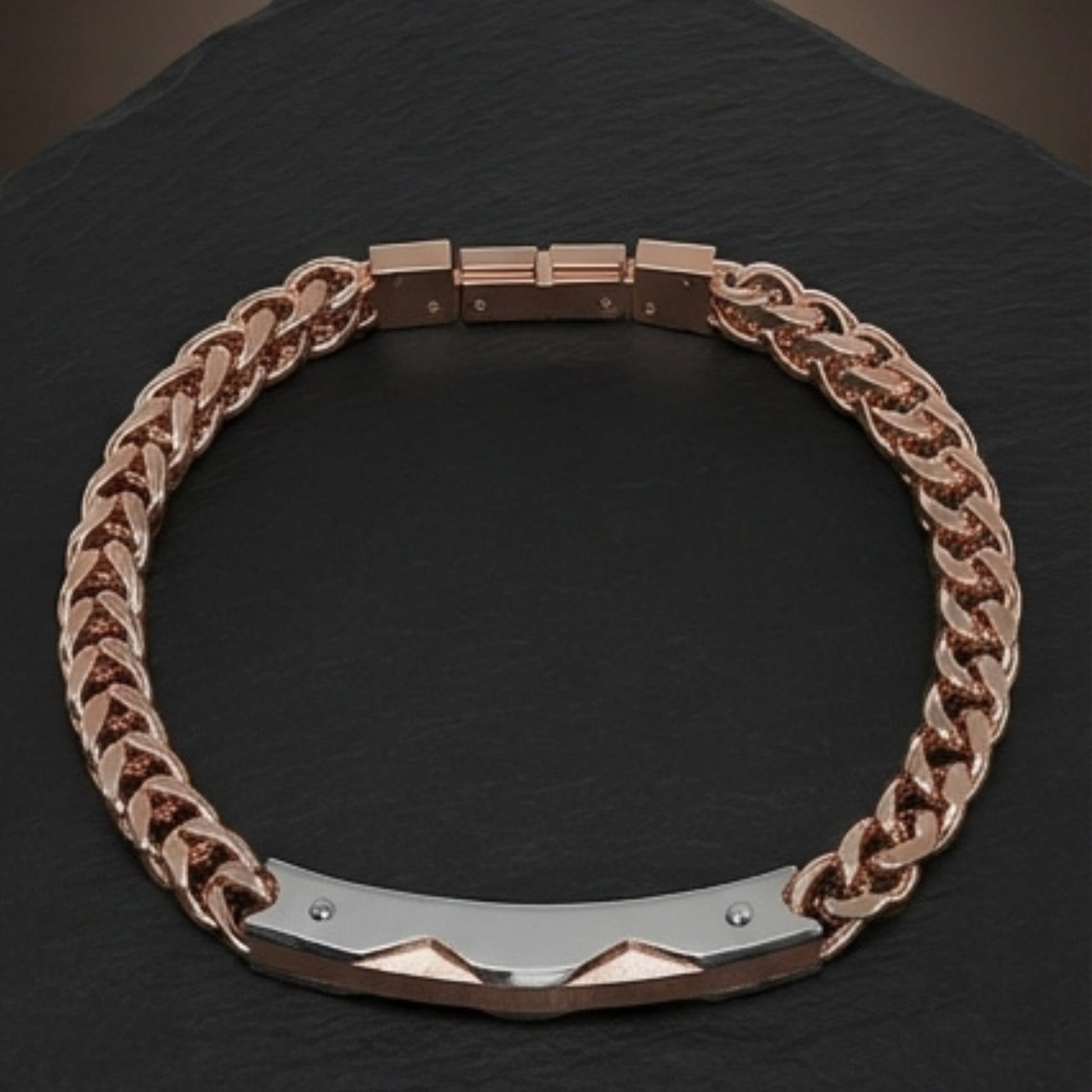 THE MEN THING Steel Bracelets DUAL EDGE - 6mm Pure Titanium Steel Bracelet with Snap-lock Clasp for Men & Boy (8.5 inch)