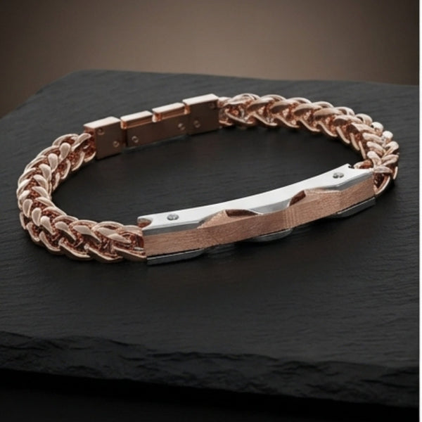 DUAL EDGE - 6mm Pure Titanium Steel Bracelet with Snap-lock Clasp for Men & Boy (8.5 inch)