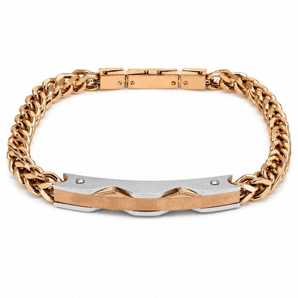 DUAL EDGE - 6mm Pure Titanium Steel Bracelet with Snap-lock Clasp for Men & Boy (8.5 inch)