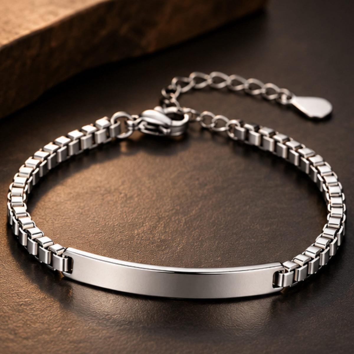 THE MEN THING Steel Bracelets ELITE LINK - 40mm Titanium Steel Bracelet with Lobster Clasp for Men & Boy (7 to 8.5 inch) Adjustable
