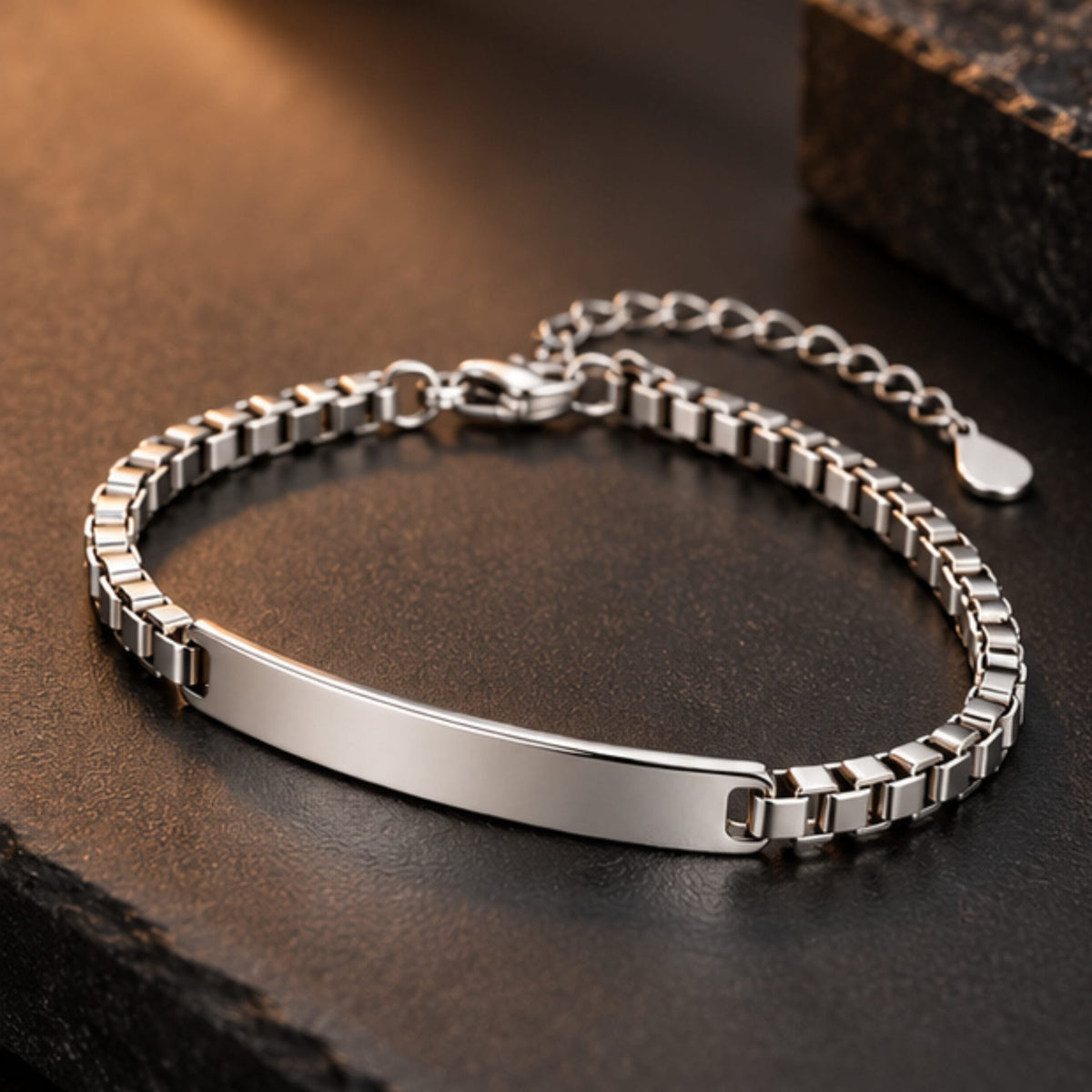 THE MEN THING Steel Bracelets ELITE LINK - 40mm Titanium Steel Bracelet with Lobster Clasp for Men & Boy (7 to 8.5 inch) Adjustable