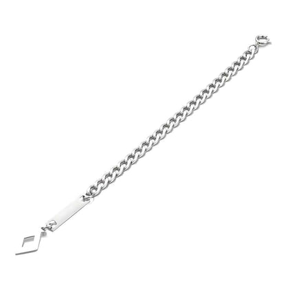 THE MEN THING Steel Bracelets ENGRAVED - GEOMETRA - 8inch Pure Stainless Steel Bracelet, American trending Style for Men & Boy
