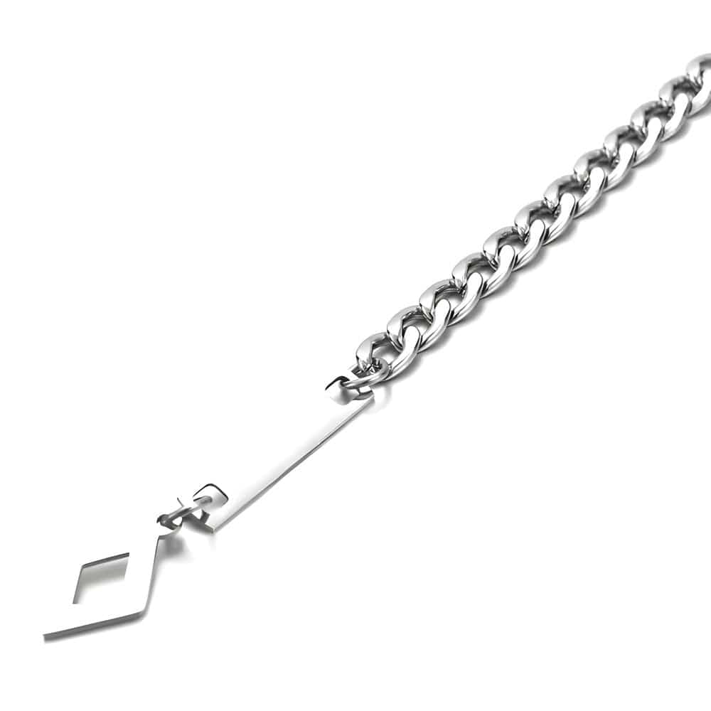 THE MEN THING Steel Bracelets ENGRAVED - GEOMETRA - 8inch Pure Stainless Steel Bracelet, American trending Style for Men & Boy