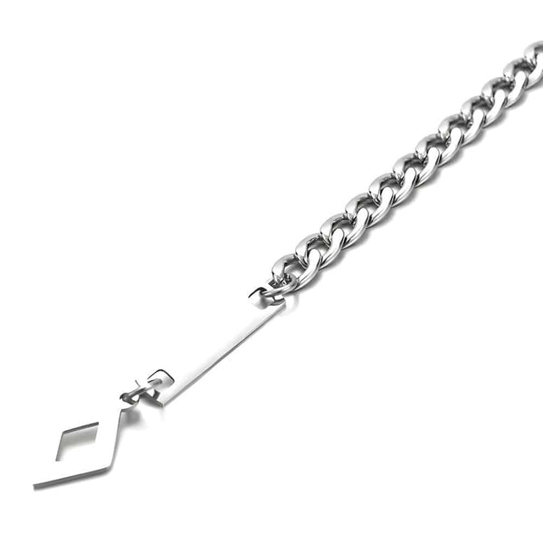 ENGRAVED - GEOMETRA - 8inch Pure Stainless Steel Bracelet, American trending Style for Men & Boy