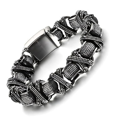 THE MEN THING Steel Bracelets ENIGMA - 15mm Pure Titanium Steel Bracelet for Men & Boy (8inch)
