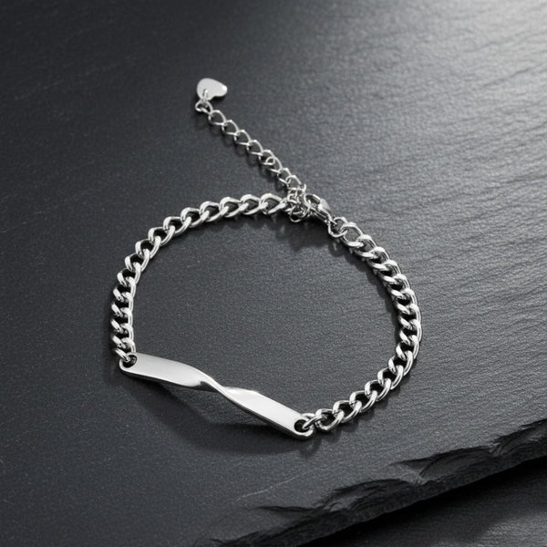 ETERNAL TWISTED BAR LINK - Pure Titanium Steel Adjustable Bracelet for Men & Boys