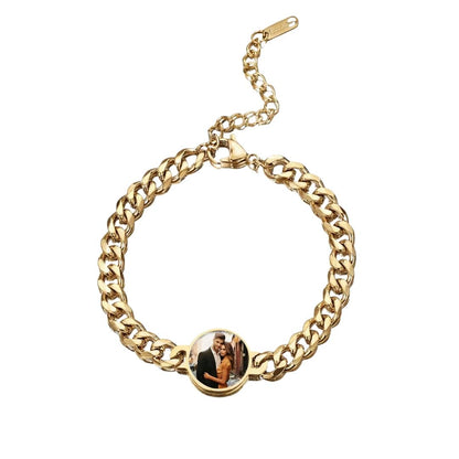 THE MEN THING Steel Bracelets FOREVER GOLDEN MEMORY - Pure Titanium Steel Adjustable Bracelet for Men & Boys