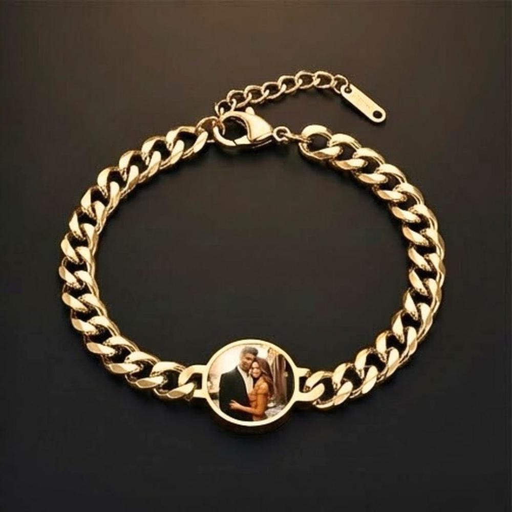 THE MEN THING Steel Bracelets FOREVER GOLDEN MEMORY - Pure Titanium Steel Adjustable Bracelet for Men & Boys