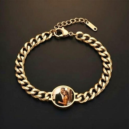 THE MEN THING Steel Bracelets FOREVER GOLDEN MEMORY - Pure Titanium Steel Adjustable Bracelet for Men & Boys