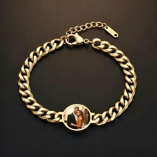 THE MEN THING Steel Bracelets FOREVER GOLDEN MEMORY - Pure Titanium Steel Adjustable Bracelet for Men & Boys