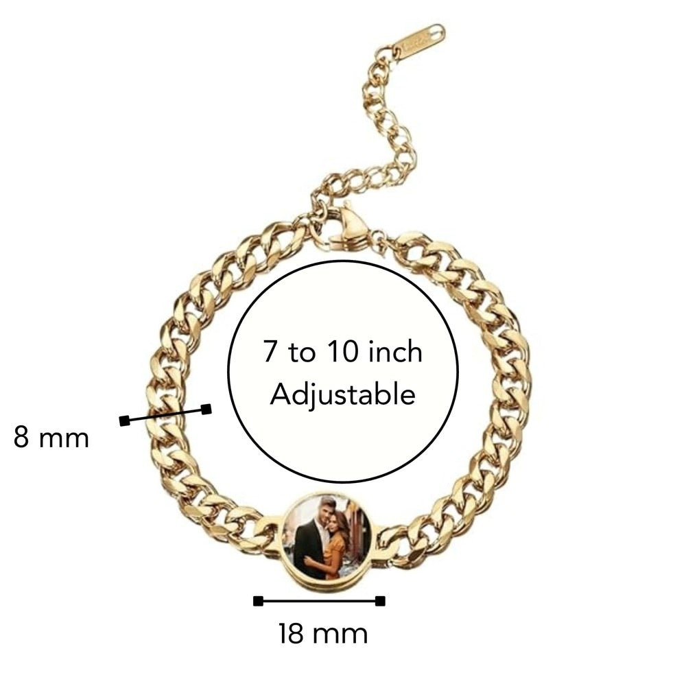 THE MEN THING Steel Bracelets FOREVER MEMORY – Pure Titanium Steel 7–10 Inch Adjustable Bracelet for Men & Boys | Steel & Golden