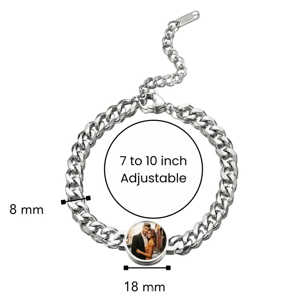 THE MEN THING Steel Bracelets FOREVER MEMORY – Pure Titanium Steel 7–10 Inch Adjustable Bracelet for Men & Boys | Steel & Golden