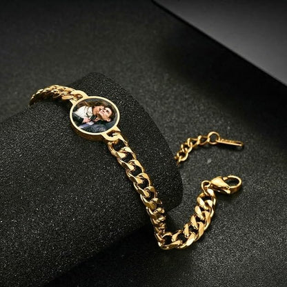 THE MEN THING Steel Bracelets FOREVER MEMORY – Pure Titanium Steel 7–10 Inch Adjustable Bracelet for Men & Boys | Steel & Golden