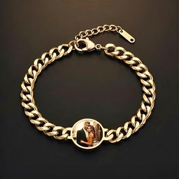 THE MEN THING Steel Bracelets FOREVER MEMORY – Pure Titanium Steel 7–10 Inch Adjustable Bracelet for Men & Boys | Steel & Golden