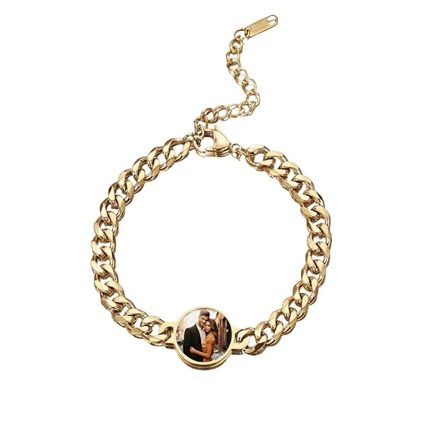 THE MEN THING Steel Bracelets FOREVER MEMORY – Pure Titanium Steel 7–10 Inch Adjustable Bracelet for Men & Boys | Steel & Golden