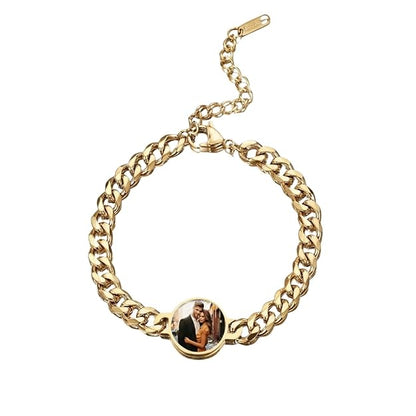 THE MEN THING Steel Bracelets FOREVER MEMORY – Pure Titanium Steel 7–10 Inch Adjustable Bracelet for Men & Boys | Steel & Golden