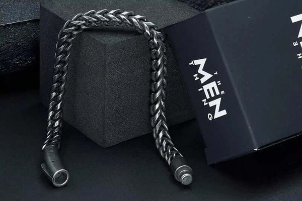 FRANCO SINGEL LINK -  6mm Pure Stainless Steel Bracelet, 8 inch American trending Biker Punk Style for Men & Boys