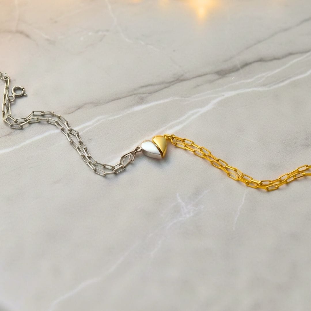 THE MEN THING Steel Bracelets FUSION LOVE - Pure Titanium Steel Adjustable Bracelet for Men & Boys