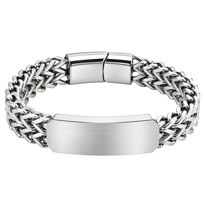 THE MEN THING Steel Bracelets FUSION MATRIX - 45mm Titanium Steel Bracelet with Stainless Steel Magnetic Buckle for Men & Boy (8 inch)