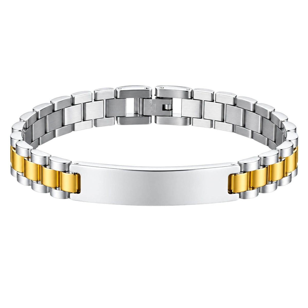 THE MEN THING Steel Bracelets GOLDEN VERTEX - 48mm Titanium Steel Bracelet with Stainless fold-over Clasp for Men & Boy (8 inch)