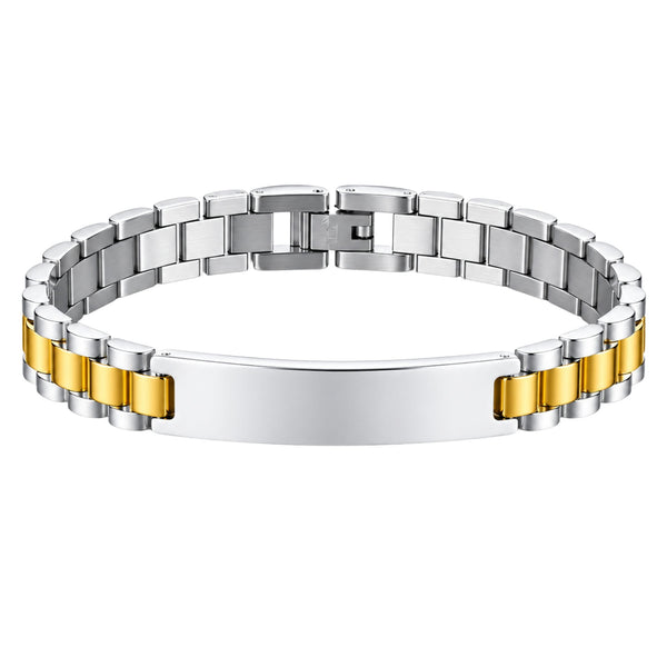 GOLDEN VERTEX - 48mm Titanium Steel Bracelet with Stainless fold-over Clasp for Men & Boy (8 inch)