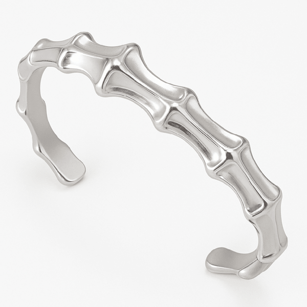 GRIMSPINE - Pure Stainless Steel Open Bangle Bracelet (Adjustable) for Men & Boys