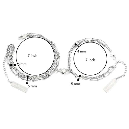 THE MEN THING Steel Bracelets HEARTFUSE - Pure Stainless Steel with Lobster Clasp for Men and Couples Bracelet  (8inch)