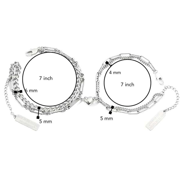 HEARTFUSE - Pure Stainless Steel with Lobster Clasp for Men and Couples Bracelet  (8inch)