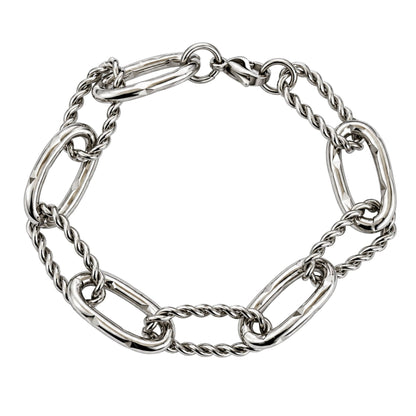 THE MEN THING Steel Bracelets HELIX LINK - 12mm Titanium Steel Bracelet with Lobster Clasp for Men & Boy (8 inch)