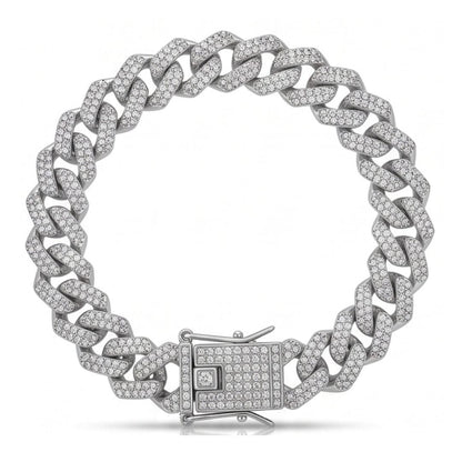 THE MEN THING Steel Bracelets ICELOCK - Stainless Steel Silver Bracelet, 8 inch with Lobster Claw for Men & Boys
