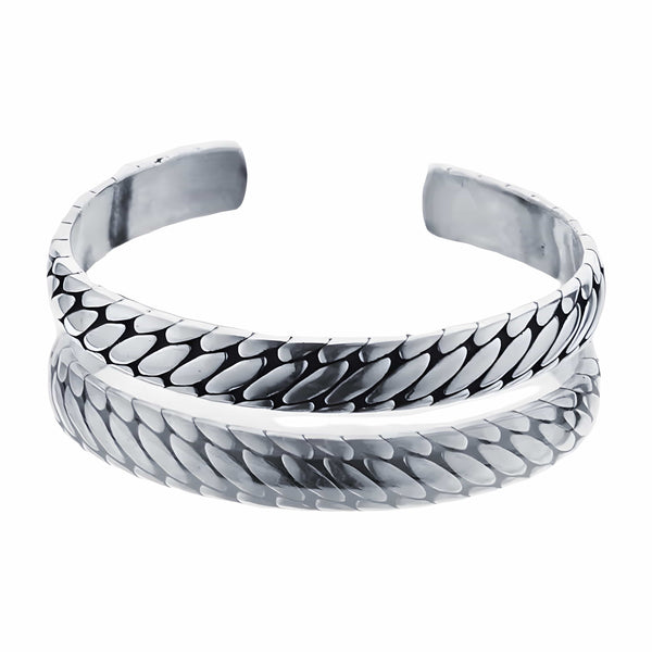 IRON HYDRA - Pure Stainless Steel Open Bangle Bracelet (Adjustable) for Men & Boys