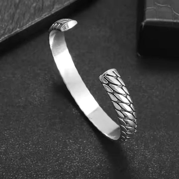 IRON HYDRA - Pure Stainless Steel Open Bangle Bracelet (Adjustable) for Men & Boys